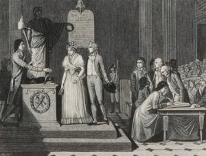 French Revolution: Republican marriage. Etienne Huyot. Source: Musée Carnavalet