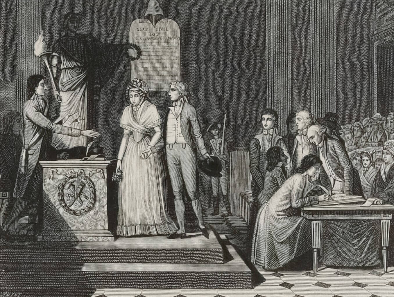 French Revolution: Republican marriage. Etienne Huyot. Source: Musée Carnavalet